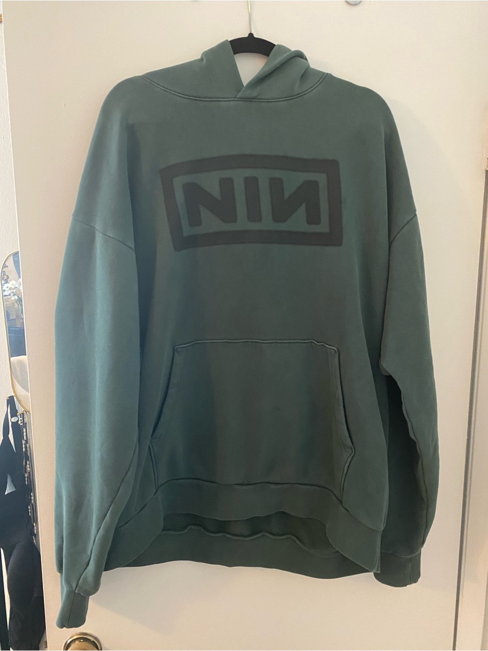 Nine Inch Nails Logo Reptile Hoodie Green 2026 Peel It Back Tour